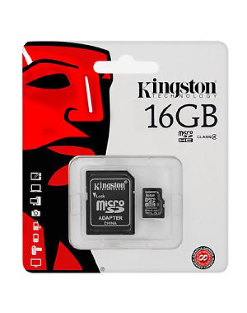 16GB Kingston MICRO SDHC MEMORY CARD WITH SD ADAPTER TF HC MICROSD